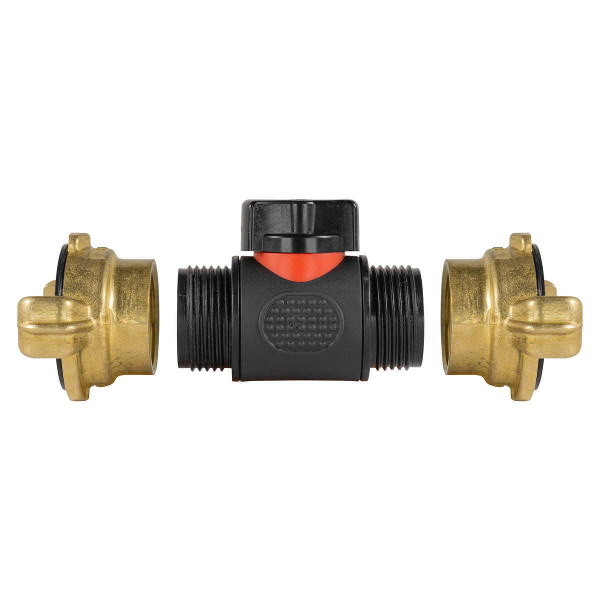 Black Inline Valve Kit with 2 Geka-Type Claw Couplings