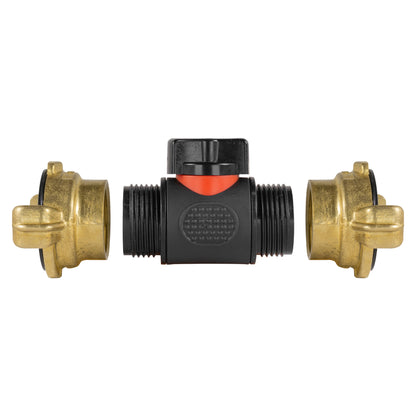 Black Inline Valve Kit with 2 Geka-Type Claw Couplings