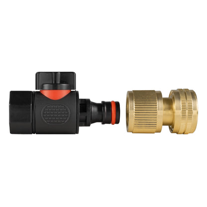 ¾″ BSP Female Valve Kit with Brass ½″ Hose Connector