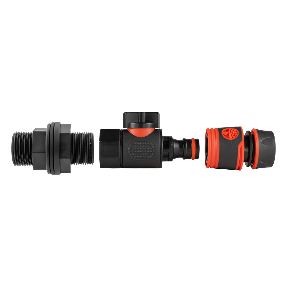 Water Butt Valve Kit with Soft-Touch ½″ Hose Connector