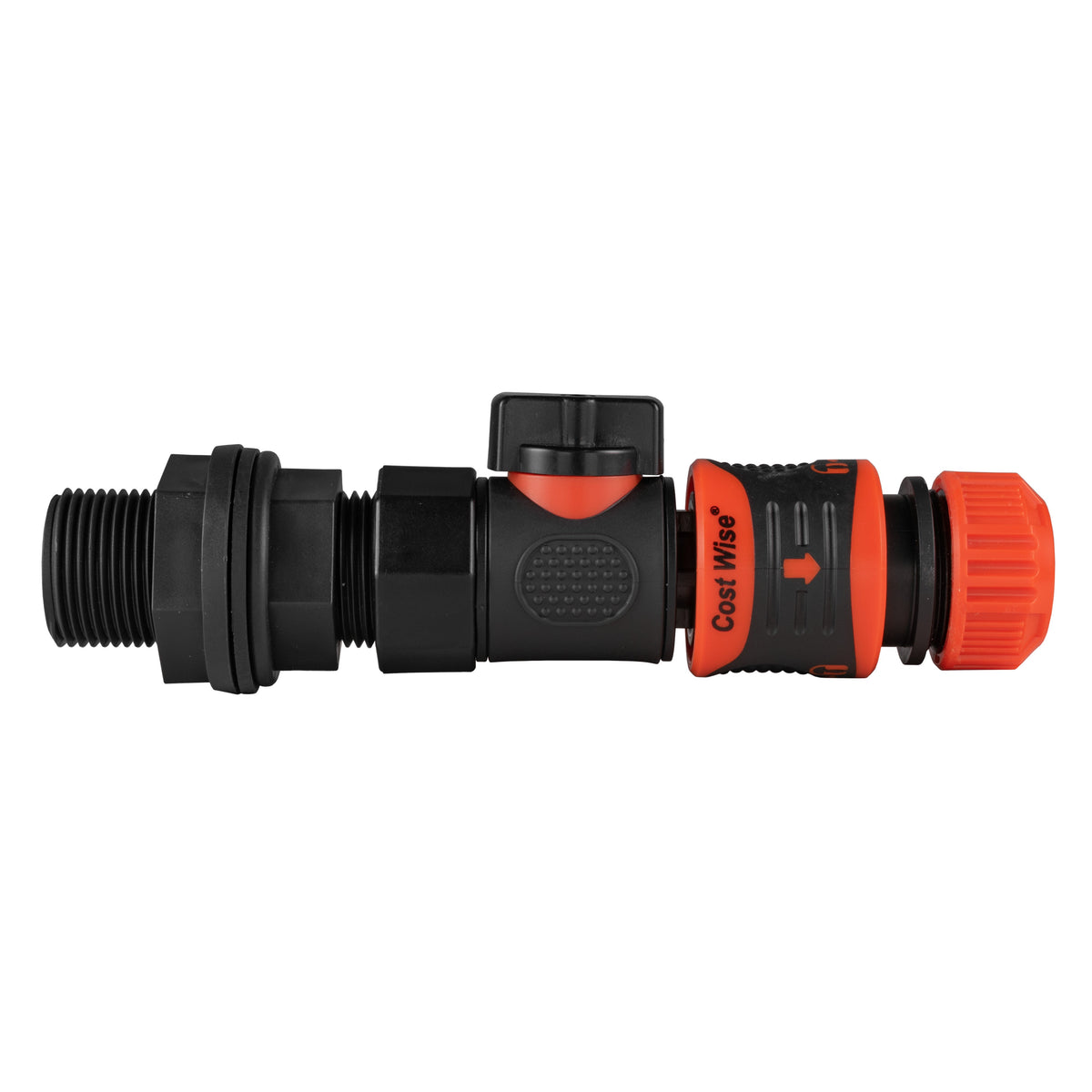 Water Butt Valve Kit & Orange Locking ½″ Coupler