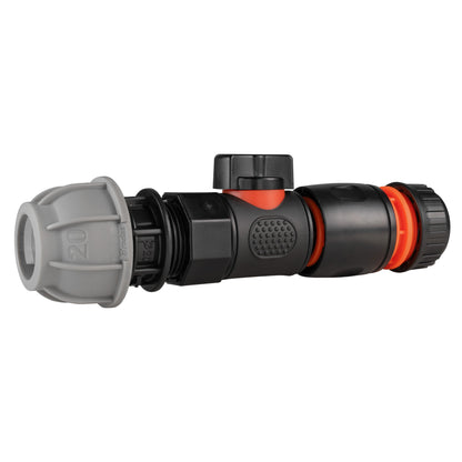 20mm MDPE Valve Kit with ½″ Hose Connector