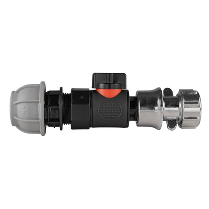 20mm MDPE Valve Kit with Zinc Hose Socket