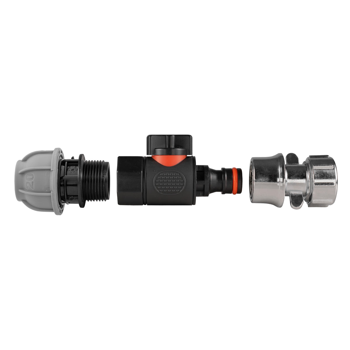 20mm MDPE Valve Kit with Zinc Hose Socket