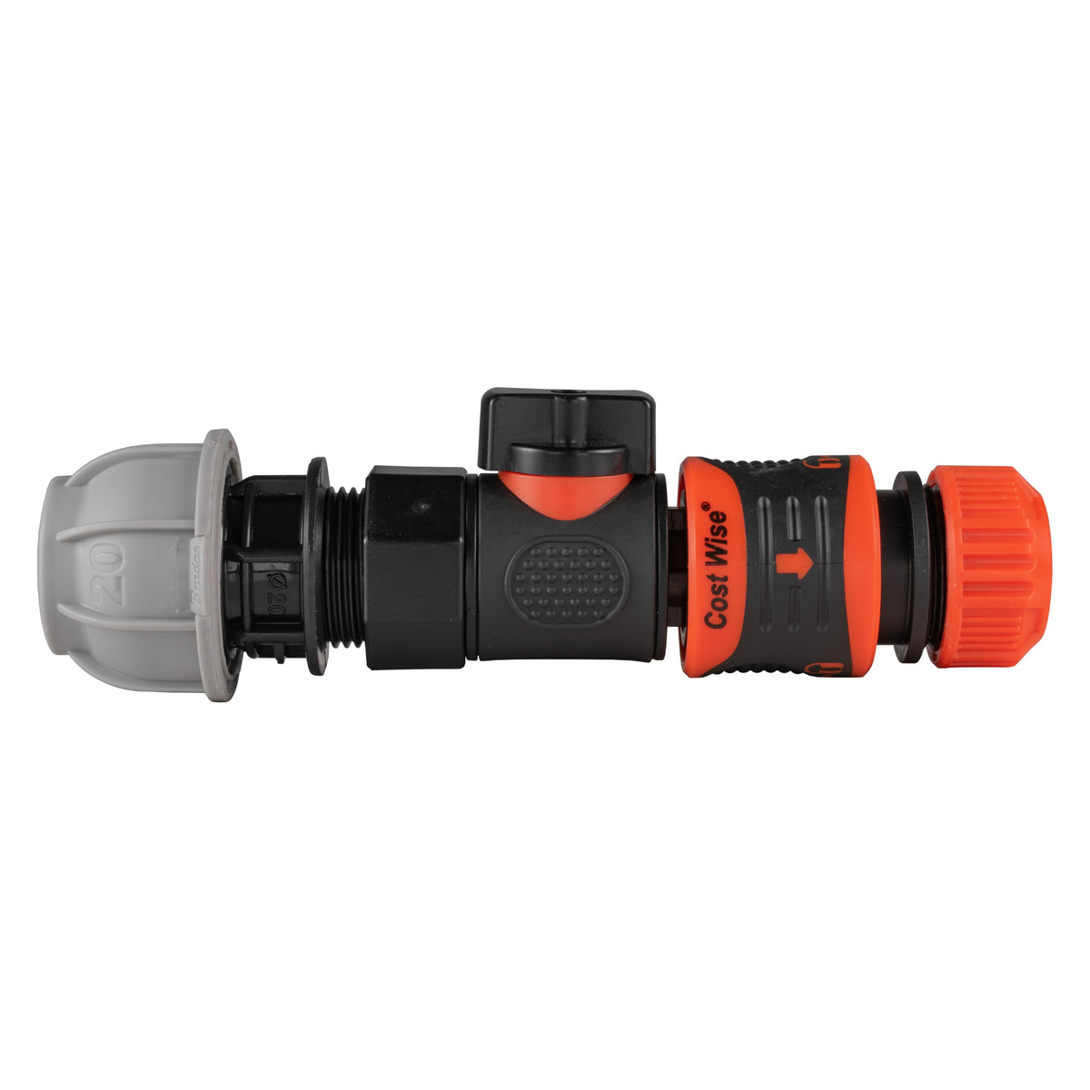 20mm MDPE Valve Kit & Orange Locking ½″ Coupler