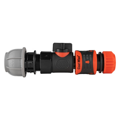 20mm MDPE Valve Kit & Orange Locking ½″ Coupler