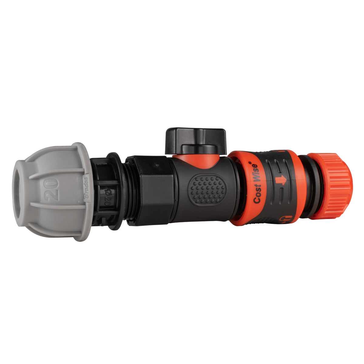 20mm MDPE Valve Kit & Orange Locking ½″ Coupler