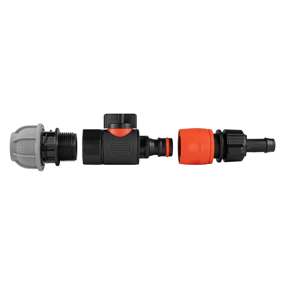 20mm MDPE Valve Kit with 13mm Barbed Coupler