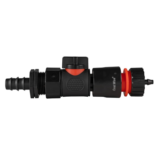 16mm Barbed Straight with Valve & Hose Connector 4mm Barb