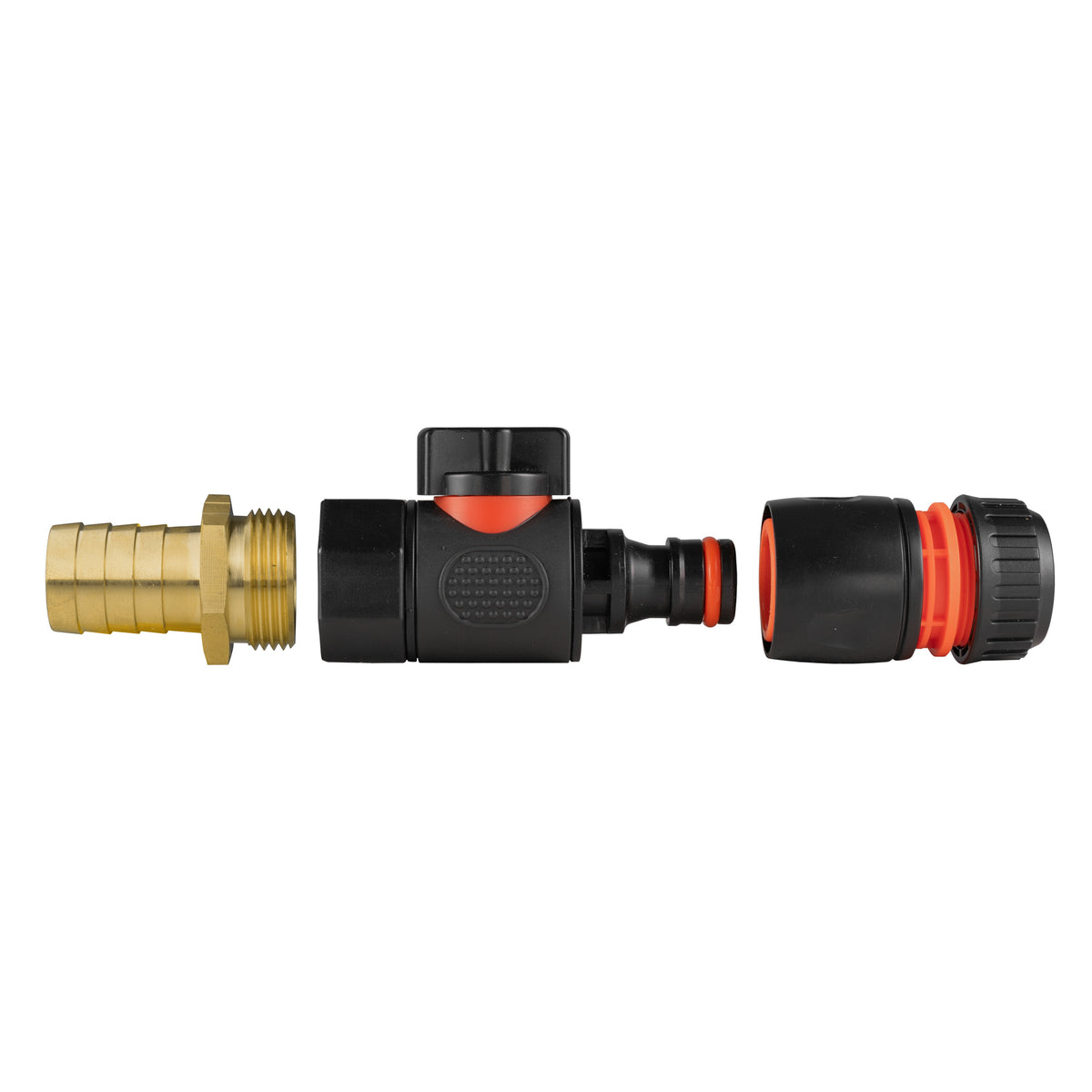 19mm Brass Barb Valve Kit with ½″ Hose Connector