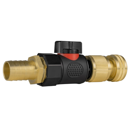 19mm Brass Barb Valve Kit with Brass ½″ Hose Connector