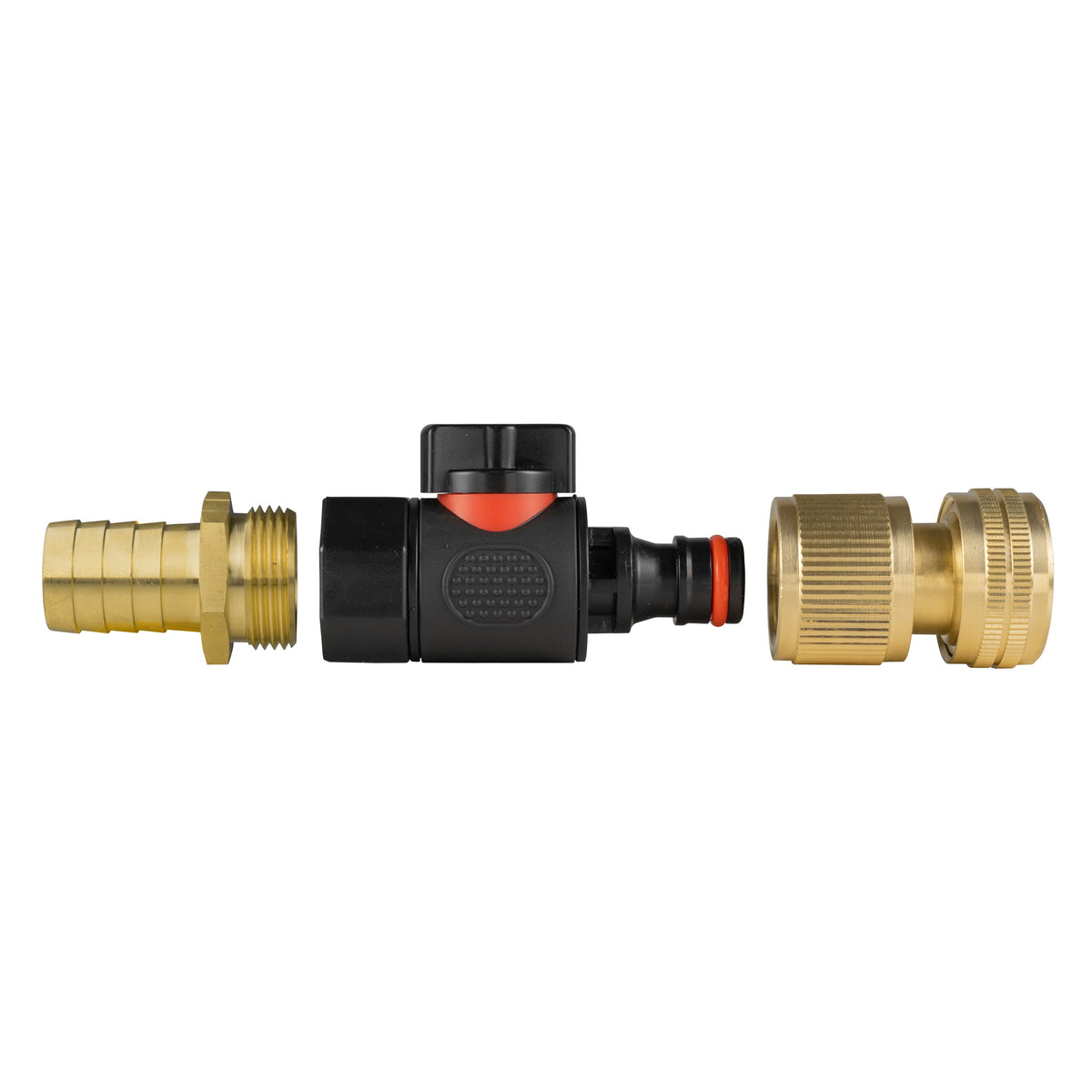 19mm Brass Barb Valve Kit with Brass ½″ Hose Connector