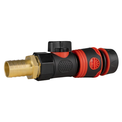19mm Brass Barb Valve Kit with Soft-Touch ½″ Hose Connector