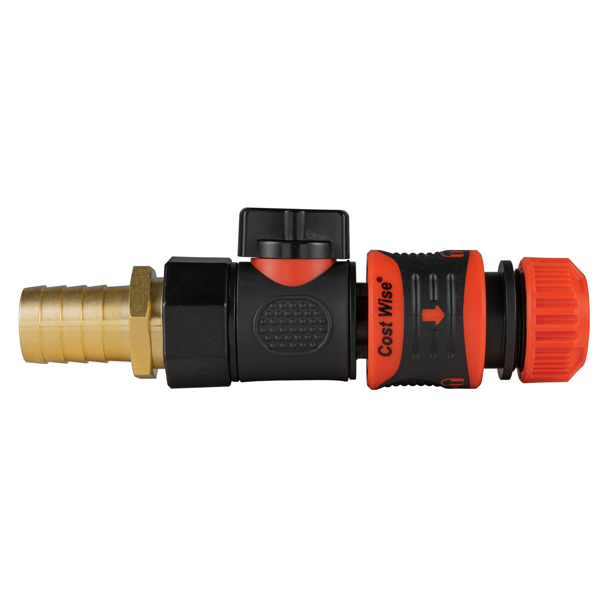 19mm Brass Barb Valve Kit & Orange Locking ½″ Coupler