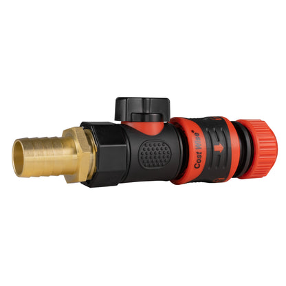 19mm Brass Barb Valve Kit & Orange Locking ½″ Coupler
