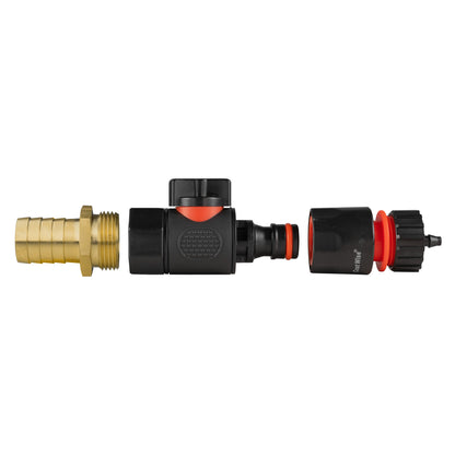 19mm Brass Barb Valve Kit with 4mm Micro-Barb Coupler