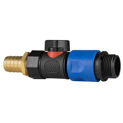 19mm Brass Barb Valve Kit with ¾″ BSP Male Coupler