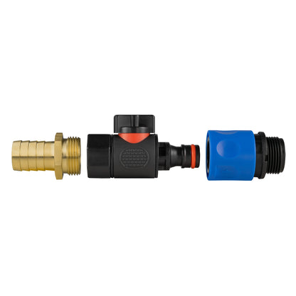 19mm Brass Barb Valve Kit with ¾″ BSP Male Coupler