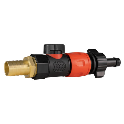 19mm Brass Barb Valve Kit with 13mm Barbed Coupler