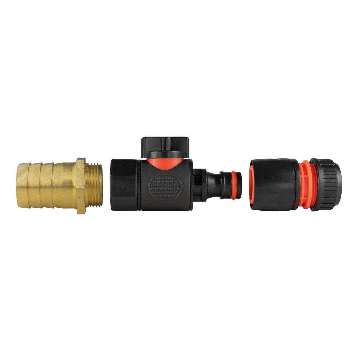 25mm Brass Barb Valve Kit with ½″ Hose Connector