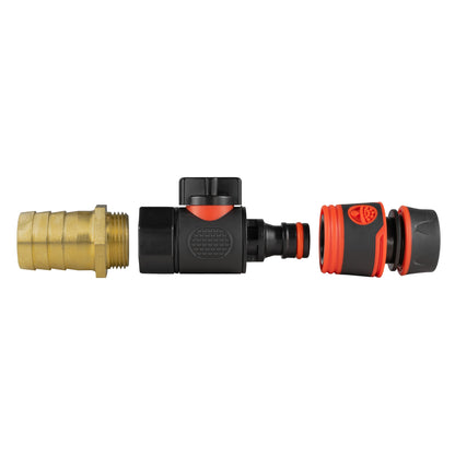 25mm Brass Barb Valve Kit with Soft-Touch ½″ Hose Connector