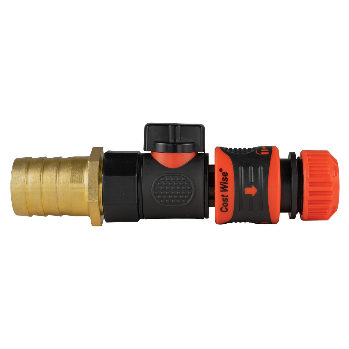 25mm Brass Barb Valve Kit & Orange Locking ½″ Coupler