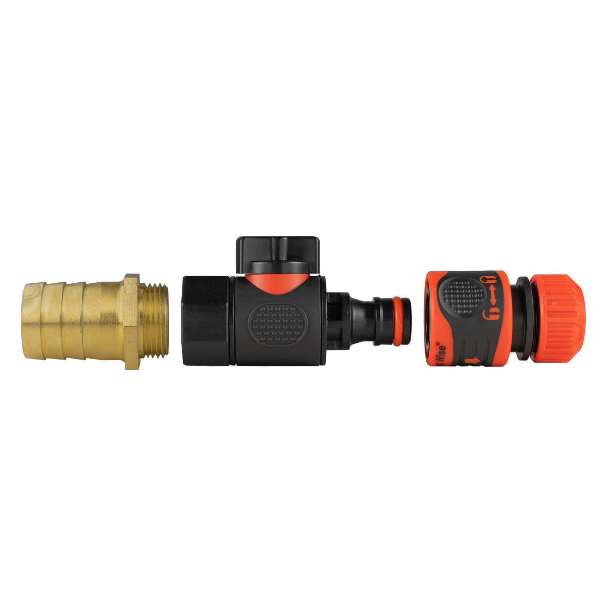 25mm Brass Barb Valve Kit & Orange Locking ½″ Coupler