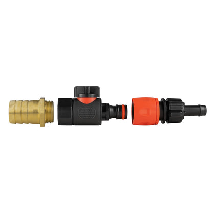 25mm Brass Barb Valve Kit with 13mm Barbed Coupler