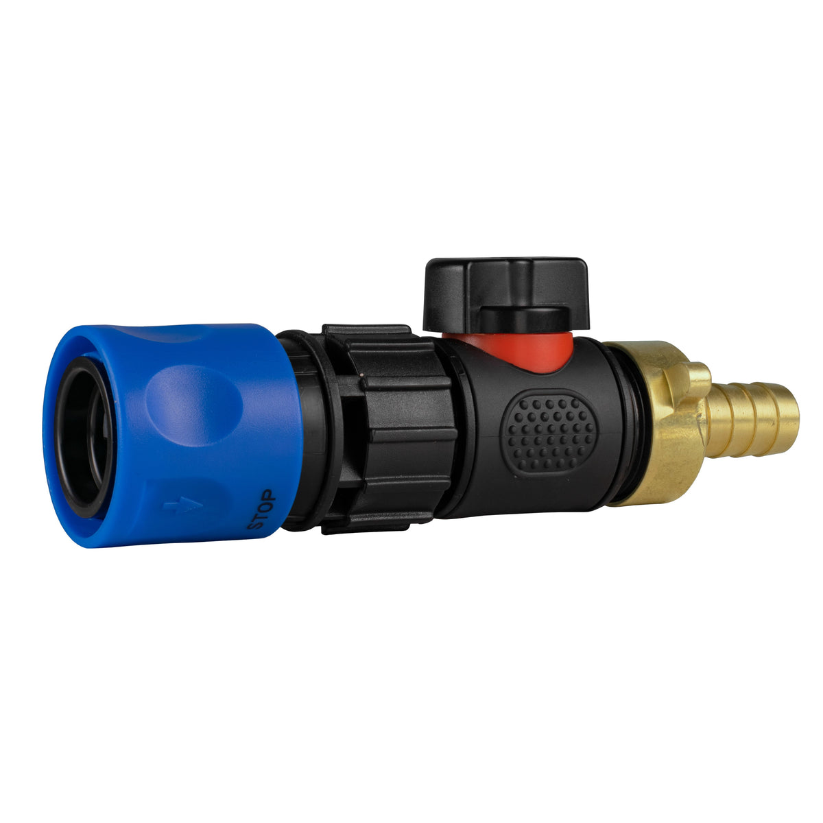 Blue Female Quick Coupling & Valve – 13mm Brass Barb