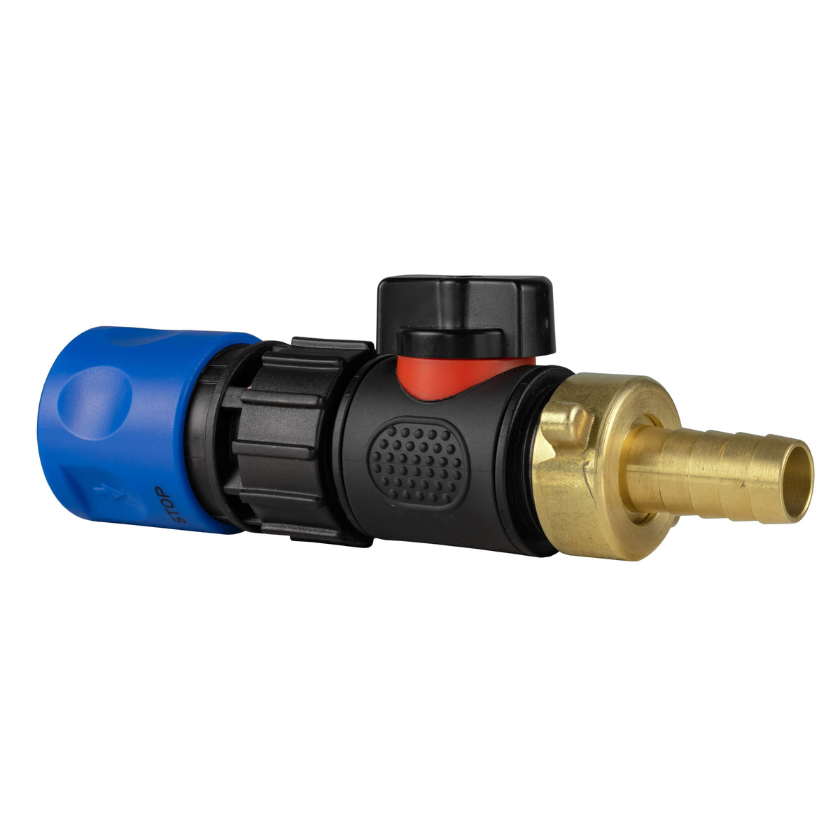 Blue Female Quick Coupling & Valve – 13mm Brass Barb
