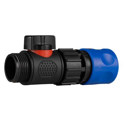 Blue Female Quick Coupling & Inline Valve – ¾″ BSP Male