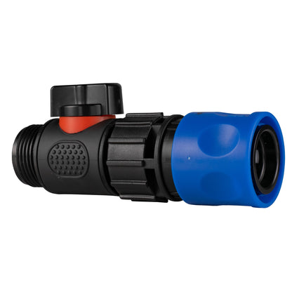 Blue Female Quick Coupling & Inline Valve – ¾″ BSP Male