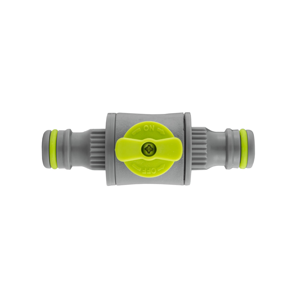 Lime Inline Hose Valve – Double Male Quick-Connect Plug