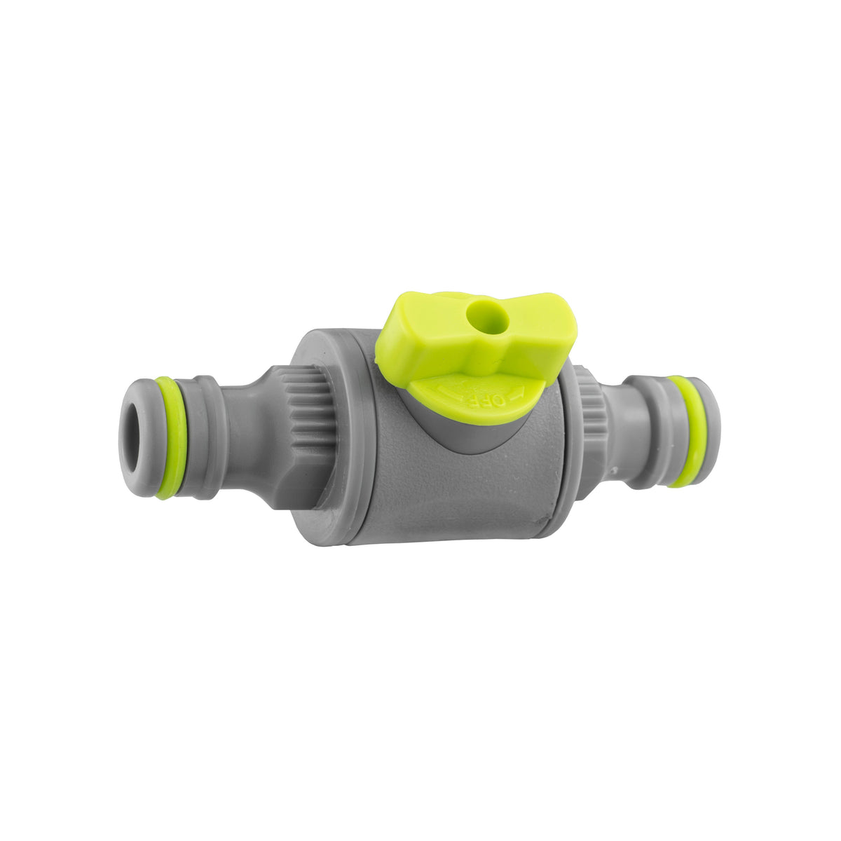 Lime Inline Hose Valve – Double Male Quick-Connect Plug