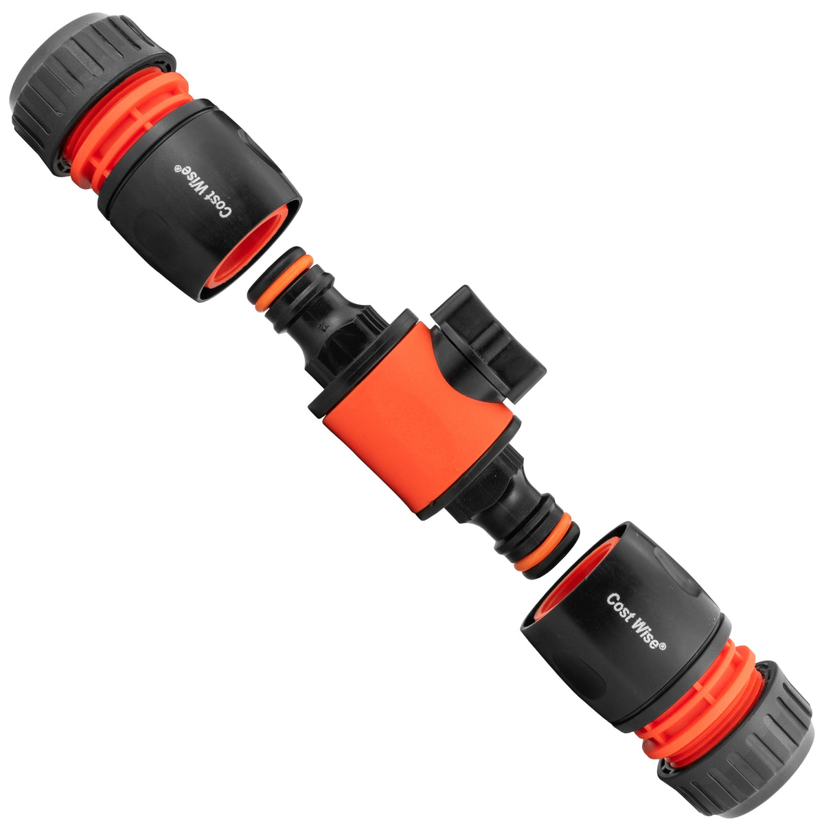 Inline Hose Valve Kit – 2 Valves & 4 Connectors, Orange & Black