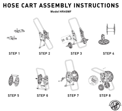 Hose Reel with Wheels for 45m 1/2" Garden Hose