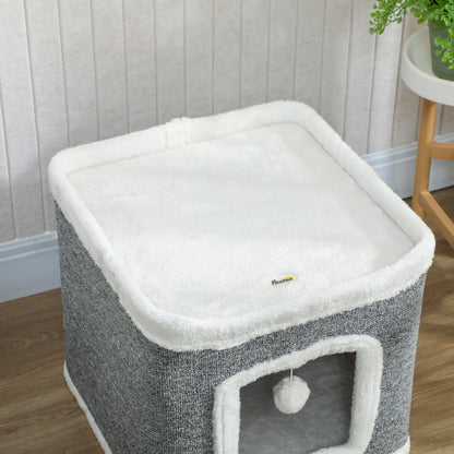 PawHut Cat House for Kittens, Grey