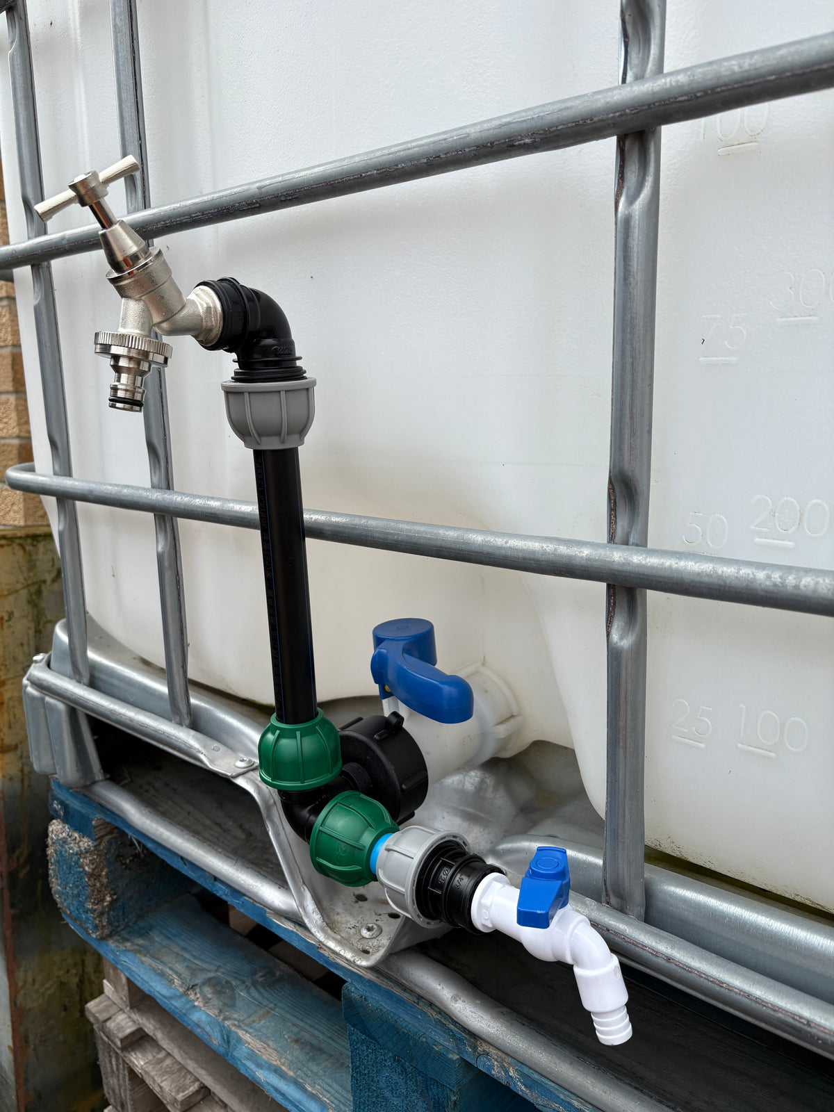 IBC 25cm Side-Outlet Riser Kit – Tap Style Options