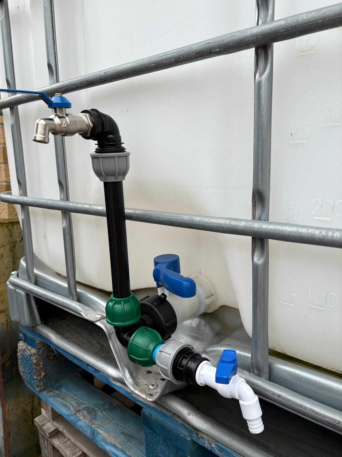 IBC 25cm Side-Outlet Riser Kit – Tap Style Options