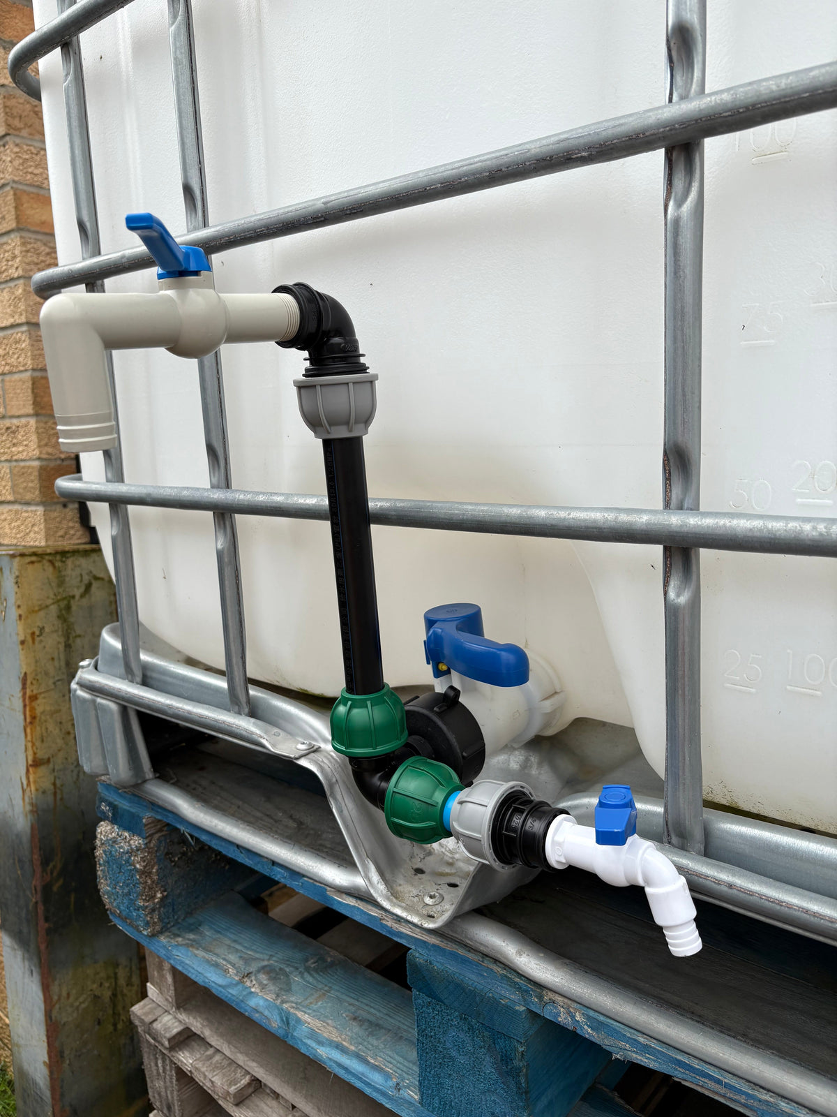 IBC 25cm Side-Outlet Riser Kit – Tap Style Options
