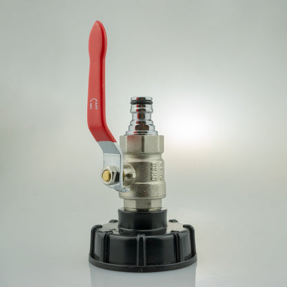 IBC S60X6 Cap & Brass Lever Valve – Zinc Quick-Connect Outlet
