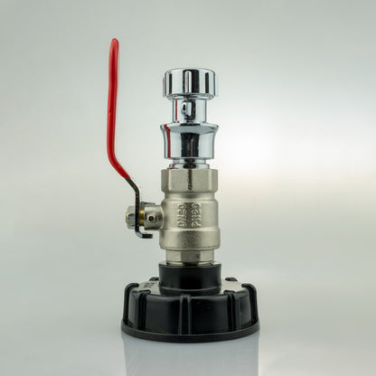 S60x6 IBC Brass Lever Valve Kit with Zinc Hose Socket
