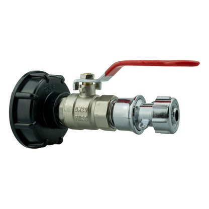 S60x6 IBC Brass Lever Valve Kit with Zinc Hose Socket