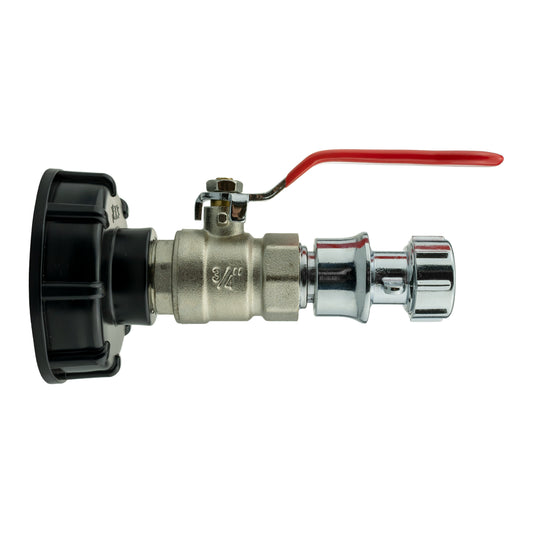 S60x6 IBC Brass Lever Valve Kit with Zinc Hose Socket