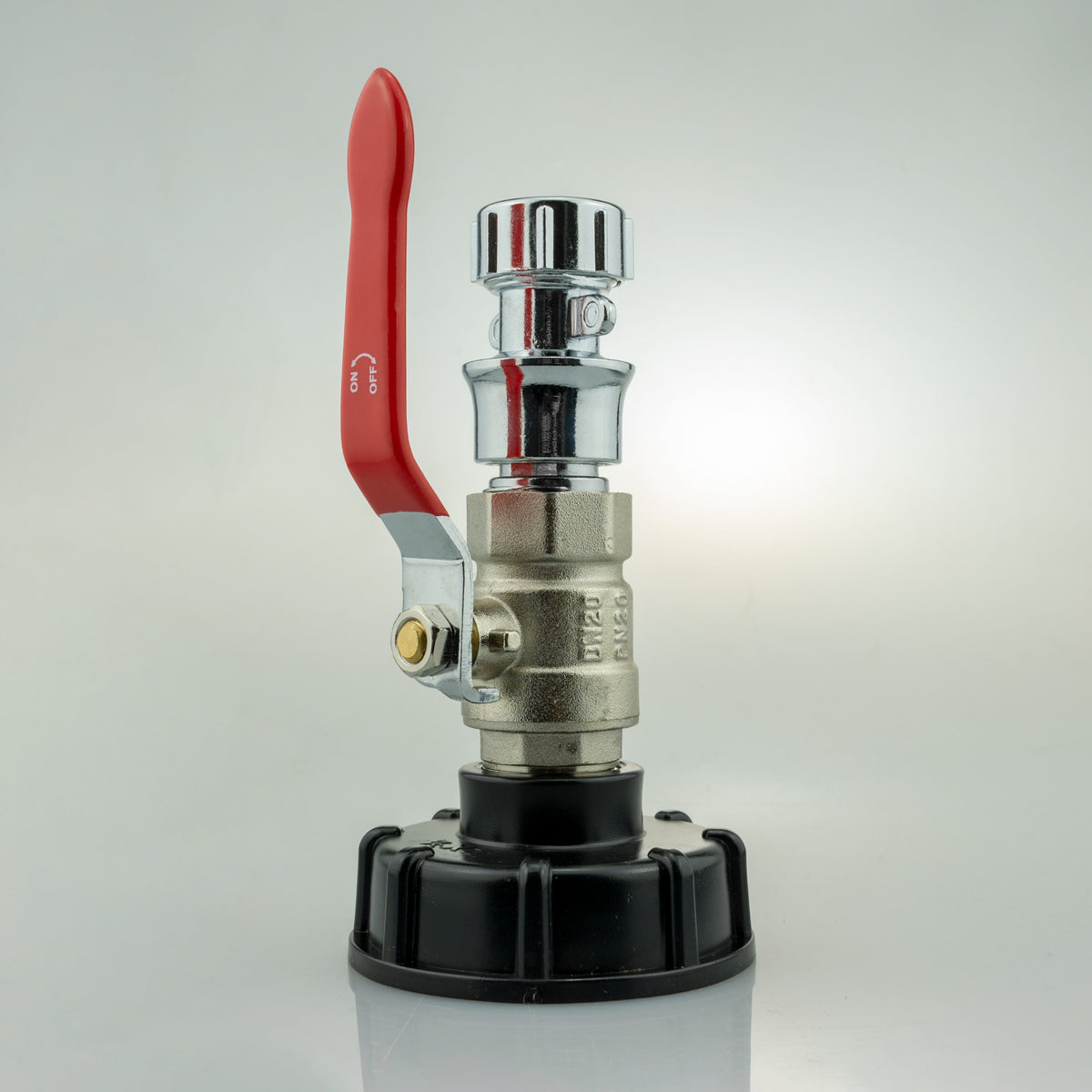 S60x6 IBC Brass Lever Valve Kit with Zinc Hose Socket