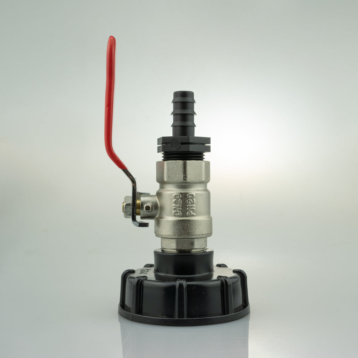 IBC S60X6 Cap & Brass Lever Valve – 16mm Irrigation Barb