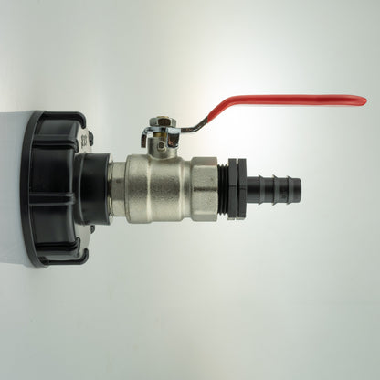 IBC S60X6 Cap & Brass Lever Valve – 16mm Irrigation Barb