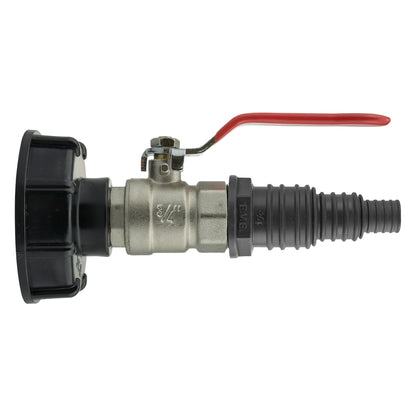 IBC S60X6 Cap & Brass Lever Valve – 13/20/25mm Stepped Hose Tail; supplied product shown.