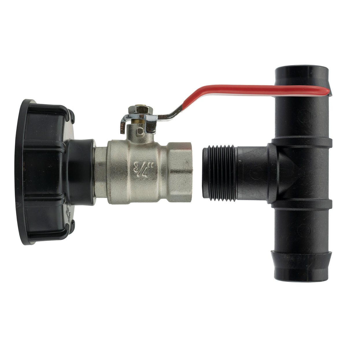 IBC S60X6 Cap & Brass Lever Valve – 25mm Irrigation Tee