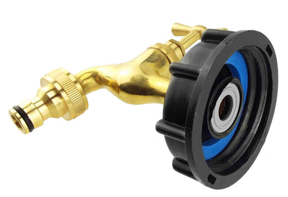 S60X6 IBC Adapter Kit with Polished Brass Quick-Connect Tap